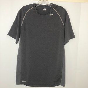 Nike Fit Dry Grey Athletic Short Sleeve Tee Classic Gym Workout Comfy
